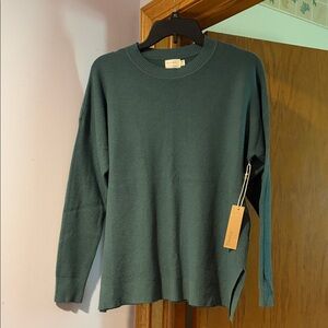 debut Dark Teal Waffle Knit sweater Pullover